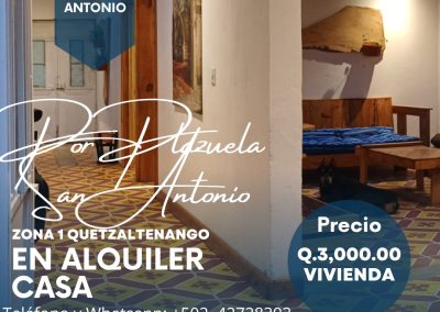 Casa en Alquiler Zona 1 Quetzaltenango