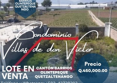 Lote Villas de Don Victor Cantón Barrios Olintepeque Quetzaltenango