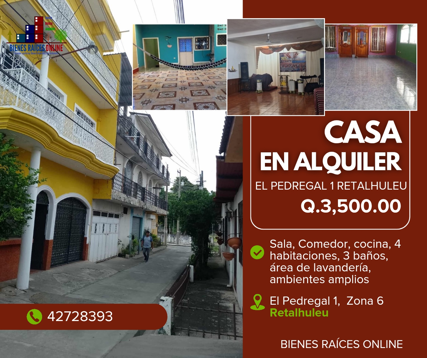Casa en Alquiler El Pedregal 1 Retalhuleu