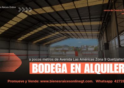 Bodega en Alquiler Avenida Las Américas Zona 9 Quetzaltenango